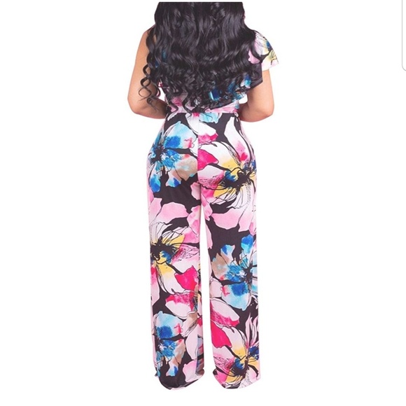 Women's Floral Jumpsuit - Picture 2 of 3